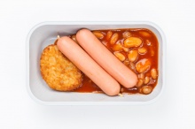 Hash brown with sausages